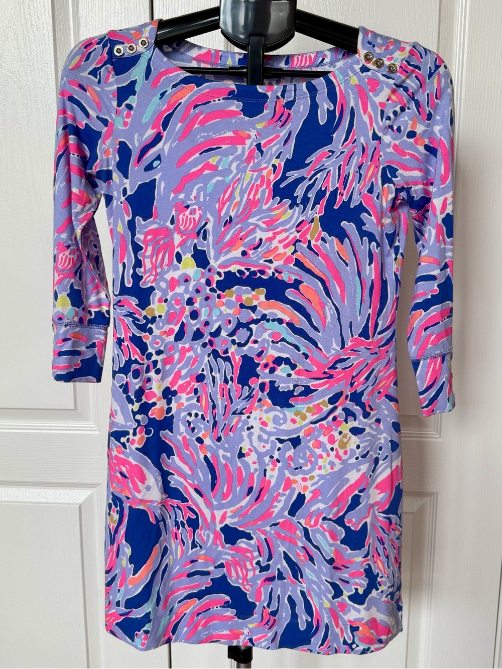 Lilly Pulitzer Colorful Floral-Print Shift Dress Purple, Pink & Lavender XS🩷🌴